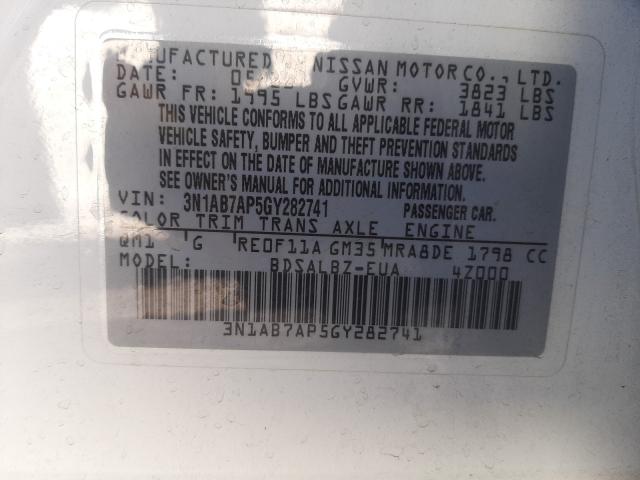 Photo 9 VIN: 3N1AB7AP5GY282741 - NISSAN SENTRA S 