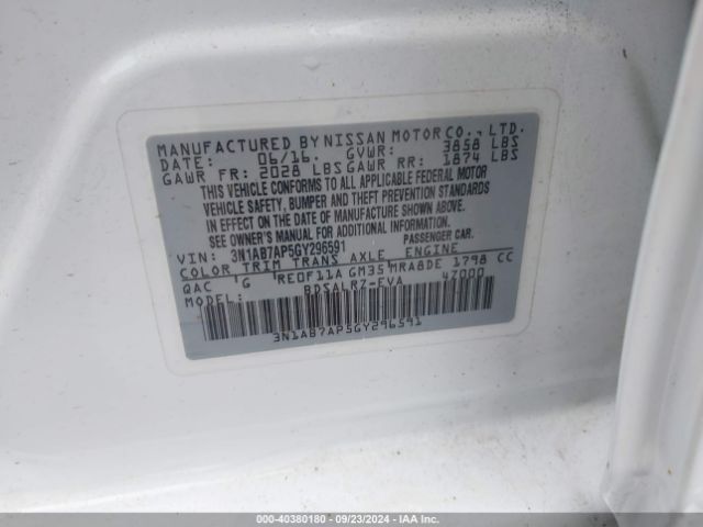 Photo 8 VIN: 3N1AB7AP5GY296591 - NISSAN SENTRA 