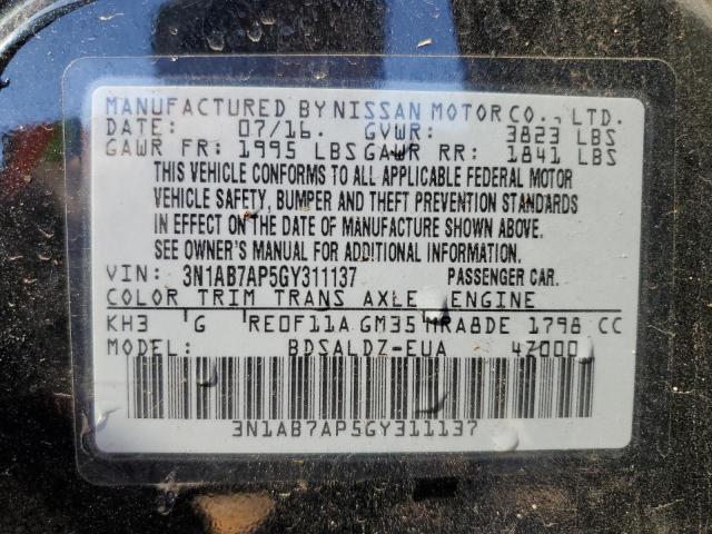 Photo 11 VIN: 3N1AB7AP5GY311137 - NISSAN SENTRA S 