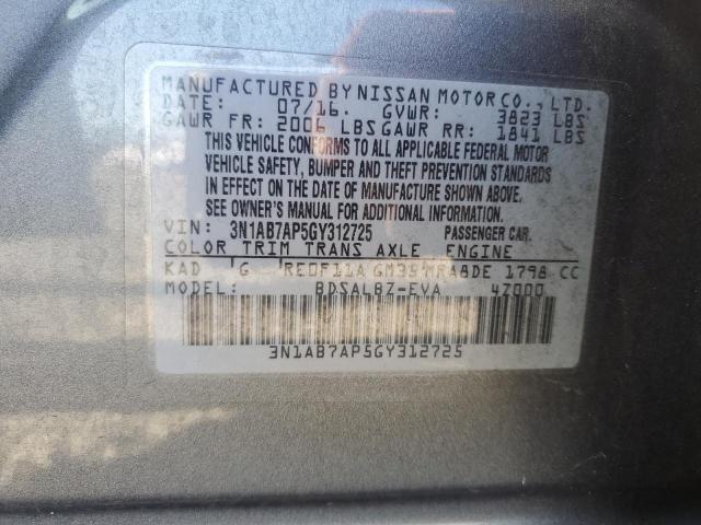 Photo 11 VIN: 3N1AB7AP5GY312725 - NISSAN SENTRA S 