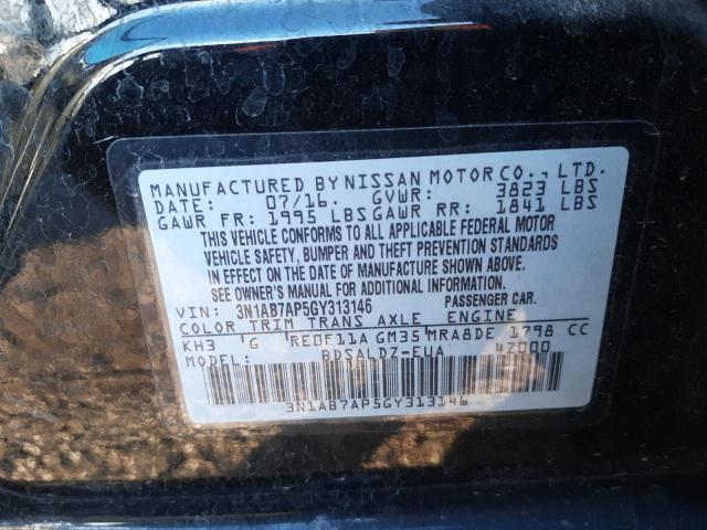 Photo 9 VIN: 3N1AB7AP5GY313146 - NISSAN SENTRA S 