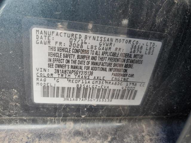 Photo 11 VIN: 3N1AB7AP5GY315138 - NISSAN SENTRA S 