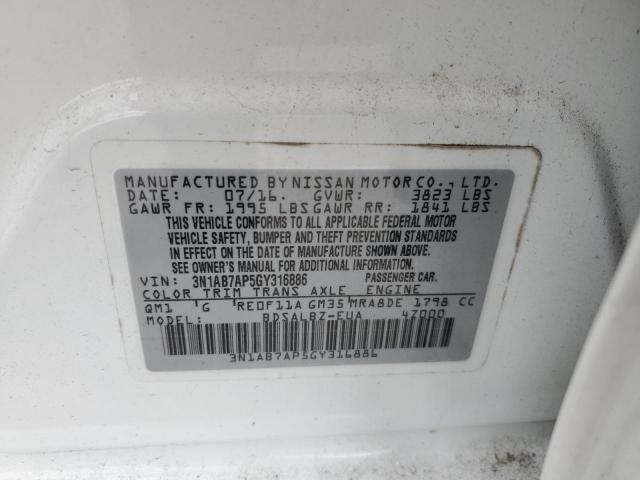 Photo 11 VIN: 3N1AB7AP5GY316886 - NISSAN SENTRA S 