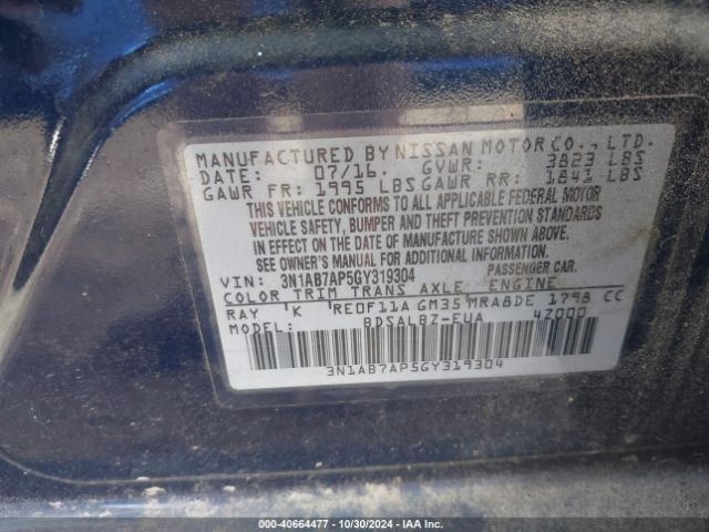 Photo 8 VIN: 3N1AB7AP5GY319304 - NISSAN SENTRA 