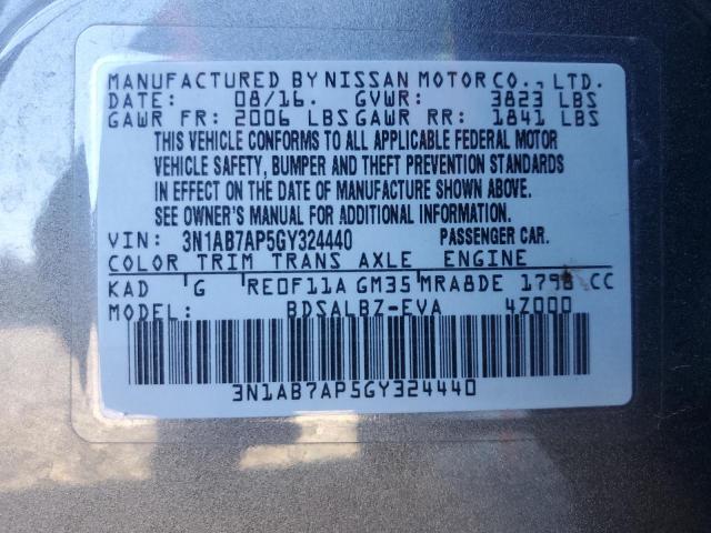 Photo 11 VIN: 3N1AB7AP5GY324440 - NISSAN SENTRA S 