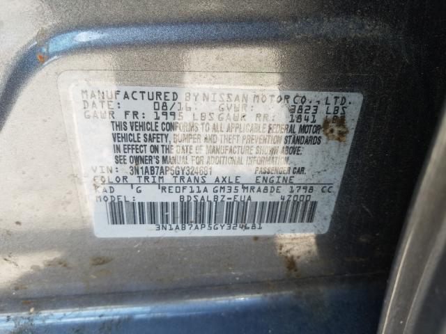 Photo 9 VIN: 3N1AB7AP5GY324681 - NISSAN SENTRA S 