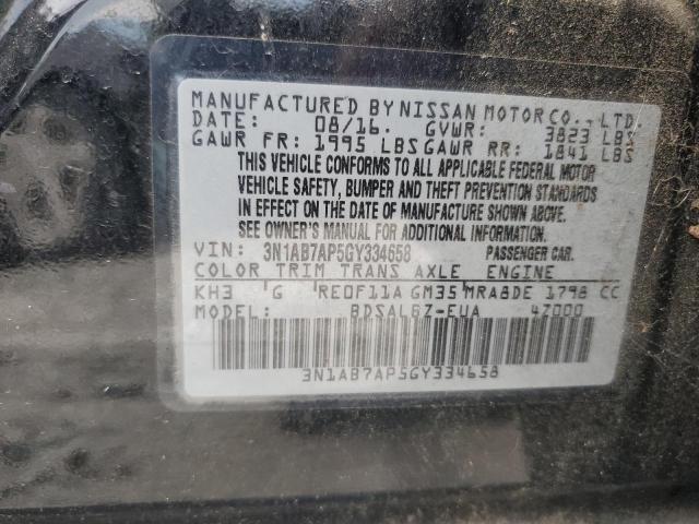 Photo 11 VIN: 3N1AB7AP5GY334658 - NISSAN SENTRA S 