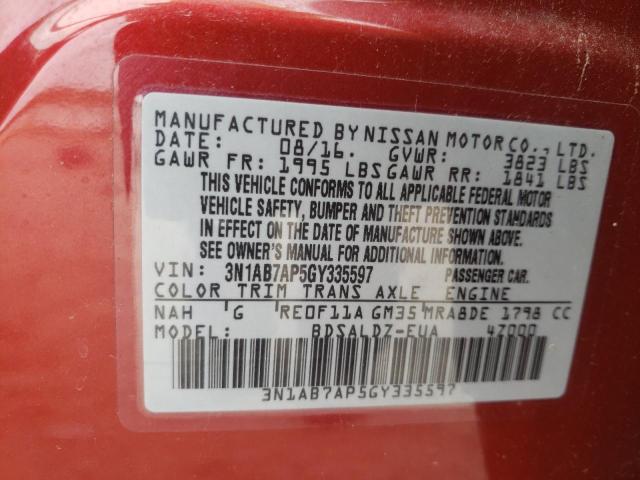 Photo 11 VIN: 3N1AB7AP5GY335597 - NISSAN SENTRA S 