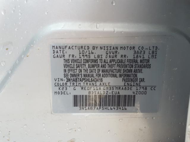 Photo 9 VIN: 3N1AB7AP5HL643416 - NISSAN SENTRA S 