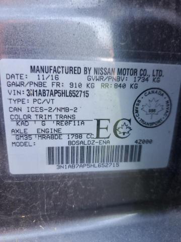 Photo 11 VIN: 3N1AB7AP5HL652715 - NISSAN SENTRA S 