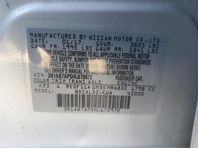 Photo 12 VIN: 3N1AB7AP5HL670972 - NISSAN SENTRA 