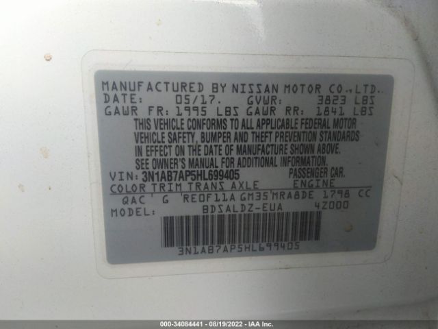 Photo 8 VIN: 3N1AB7AP5HL699405 - NISSAN SENTRA 