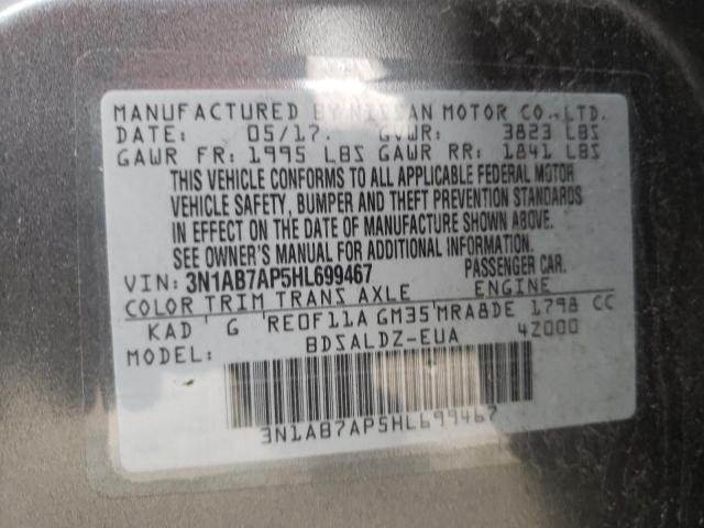 Photo 9 VIN: 3N1AB7AP5HL699467 - NISSAN SENTRA S 