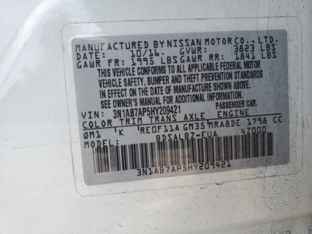 Photo 12 VIN: 3N1AB7AP5HY209421 - NISSAN SENTRA S 