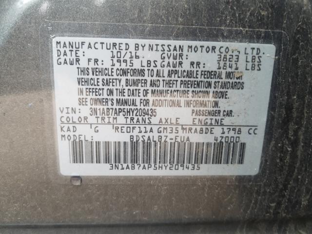 Photo 9 VIN: 3N1AB7AP5HY209435 - NISSAN SENTRA S 