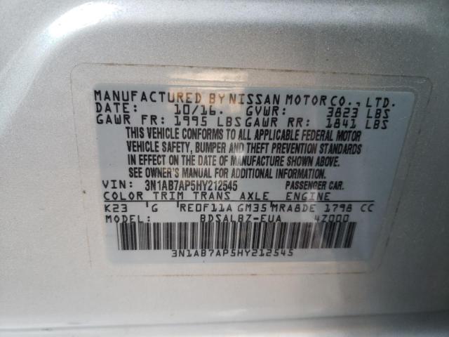 Photo 9 VIN: 3N1AB7AP5HY212545 - NISSAN SENTRA 