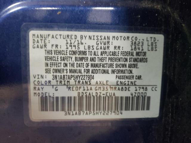 Photo 12 VIN: 3N1AB7AP5HY227904 - NISSAN SENTRA SV 