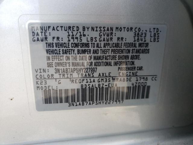 Photo 9 VIN: 3N1AB7AP5HY227997 - NISSAN SENTRA S 