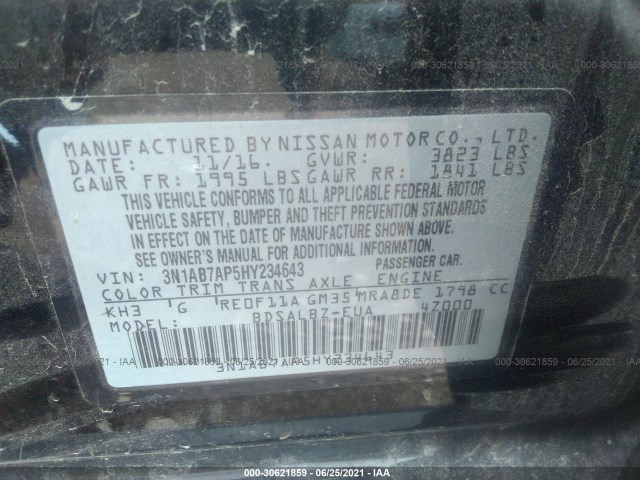 Photo 8 VIN: 3N1AB7AP5HY234643 - NISSAN SENTRA 