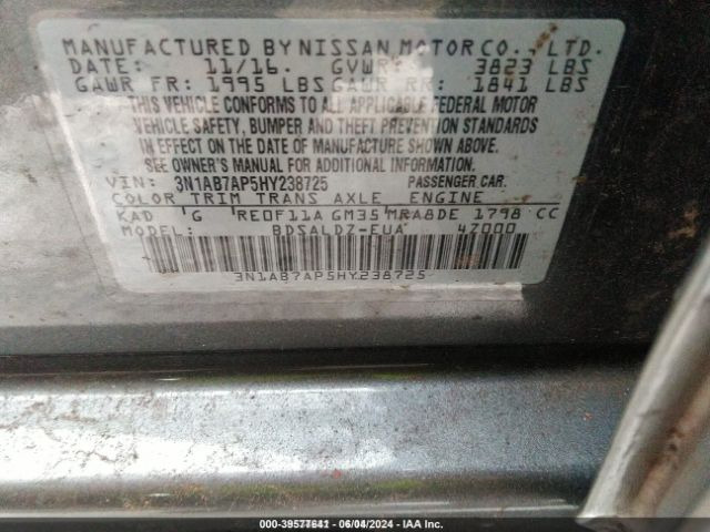 Photo 8 VIN: 3N1AB7AP5HY238725 - NISSAN SENTRA 