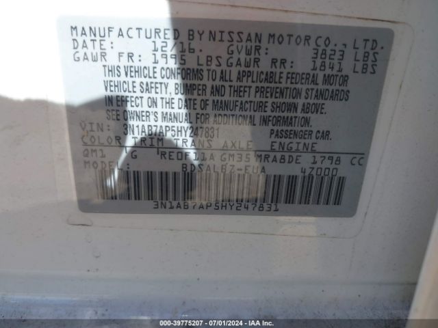 Photo 8 VIN: 3N1AB7AP5HY247831 - NISSAN SENTRA 