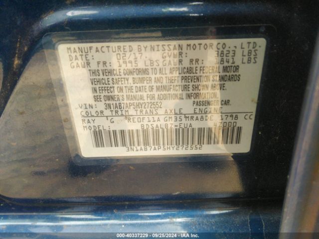 Photo 8 VIN: 3N1AB7AP5HY272552 - NISSAN SENTRA 