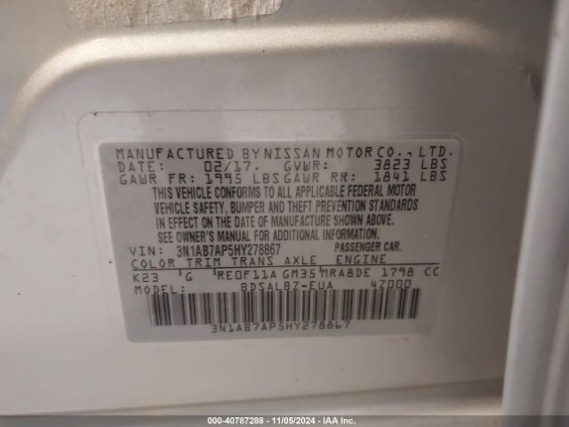 Photo 8 VIN: 3N1AB7AP5HY278867 - NISSAN SENTRA 