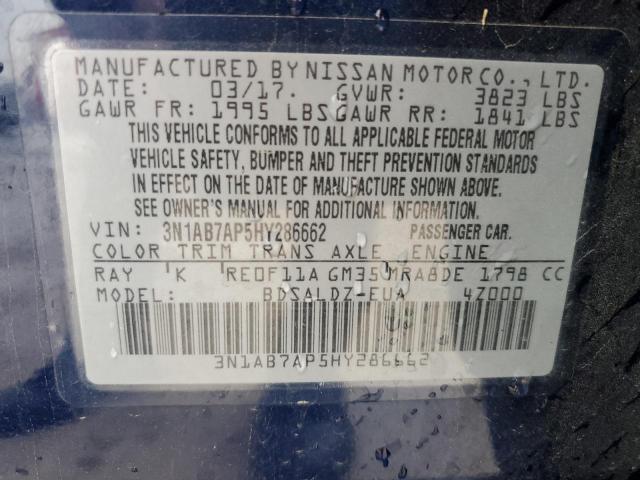 Photo 11 VIN: 3N1AB7AP5HY286662 - NISSAN SENTRA S 