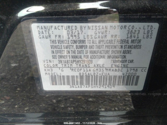 Photo 8 VIN: 3N1AB7AP5HY291909 - NISSAN SENTRA 