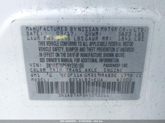 Photo 8 VIN: 3N1AB7AP5HY295166 - NISSAN SENTRA 