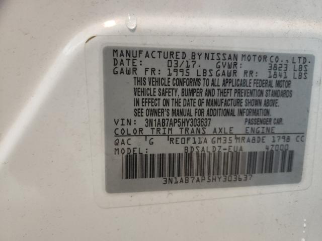 Photo 9 VIN: 3N1AB7AP5HY303637 - NISSAN SENTRA S 