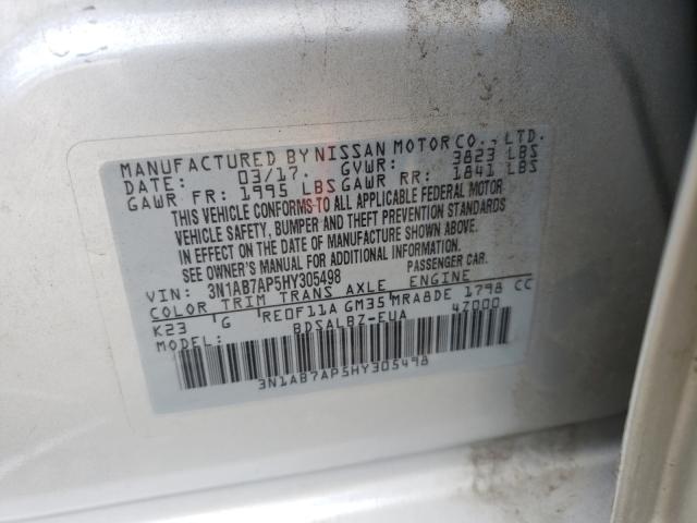 Photo 9 VIN: 3N1AB7AP5HY305498 - NISSAN SENTRA S 