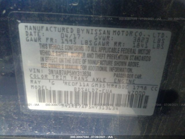 Photo 8 VIN: 3N1AB7AP5HY313634 - NISSAN SENTRA 