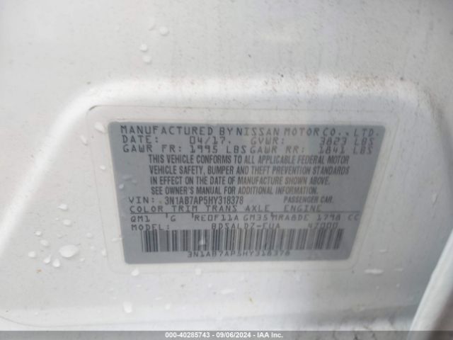 Photo 8 VIN: 3N1AB7AP5HY318378 - NISSAN SENTRA 