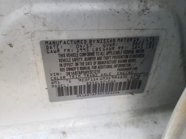 Photo 9 VIN: 3N1AB7AP5HY321216 - NISSAN SENTRA S 