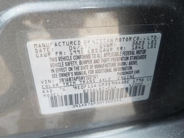 Photo 9 VIN: 3N1AB7AP5HY322141 - NISSAN SENTRA S 