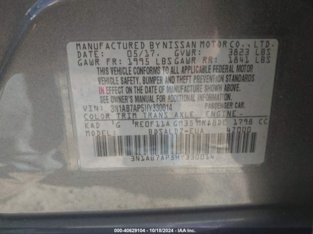 Photo 8 VIN: 3N1AB7AP5HY330014 - NISSAN SENTRA 