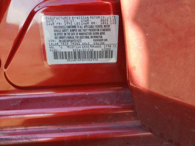 Photo 9 VIN: 3N1AB7AP5HY331972 - NISSAN SENTRA S 