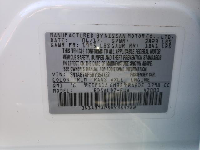 Photo 9 VIN: 3N1AB7AP5HY354782 - NISSAN SENTRA S 