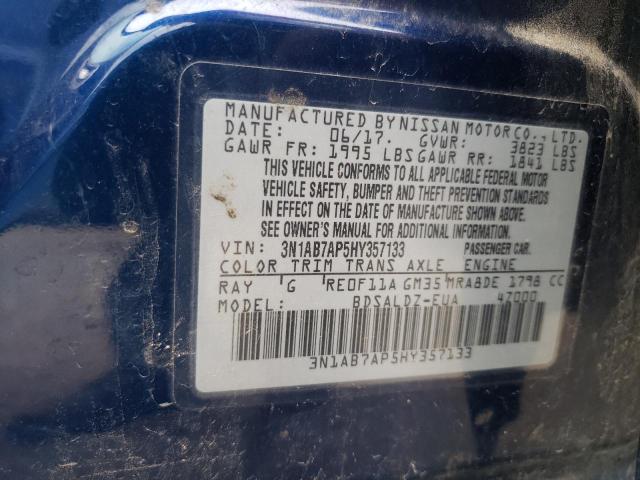 Photo 9 VIN: 3N1AB7AP5HY357133 - NISSAN SENTRA S 