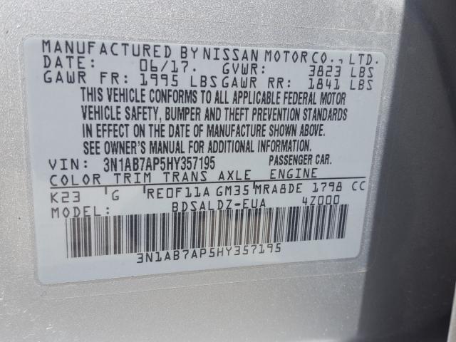 Photo 9 VIN: 3N1AB7AP5HY357195 - NISSAN SENTRA S 