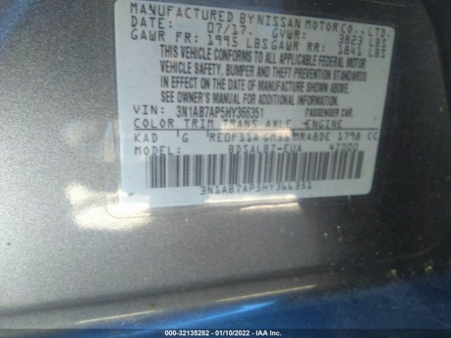 Photo 8 VIN: 3N1AB7AP5HY366351 - NISSAN SENTRA 