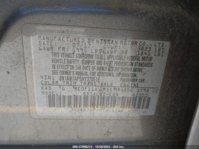 Photo 8 VIN: 3N1AB7AP5HY375518 - NISSAN SENTRA 