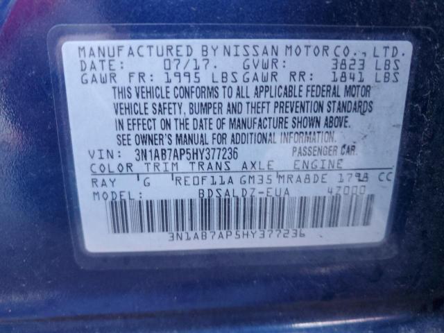 Photo 9 VIN: 3N1AB7AP5HY377236 - NISSAN SENTRA 