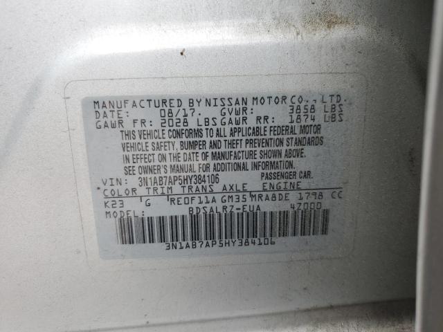 Photo 11 VIN: 3N1AB7AP5HY384106 - NISSAN SENTRA S 