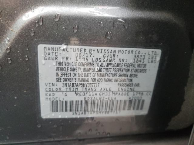 Photo 9 VIN: 3N1AB7AP5HY387717 - NISSAN SENTRA S 