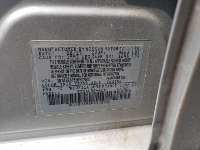 Photo 9 VIN: 3N1AB7AP5HY392500 - NISSAN SENTRA S 