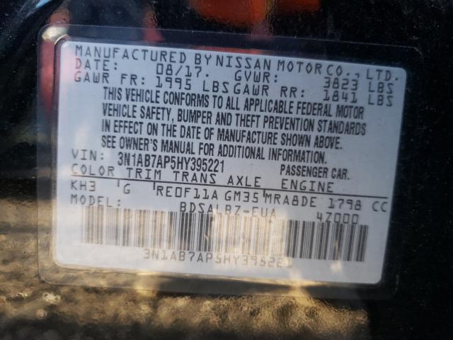 Photo 9 VIN: 3N1AB7AP5HY395221 - NISSAN SENTRA S 