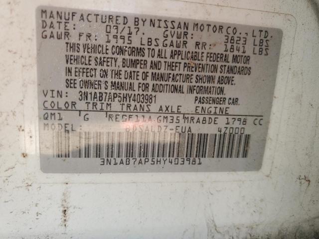 Photo 11 VIN: 3N1AB7AP5HY403981 - NISSAN SENTRA 