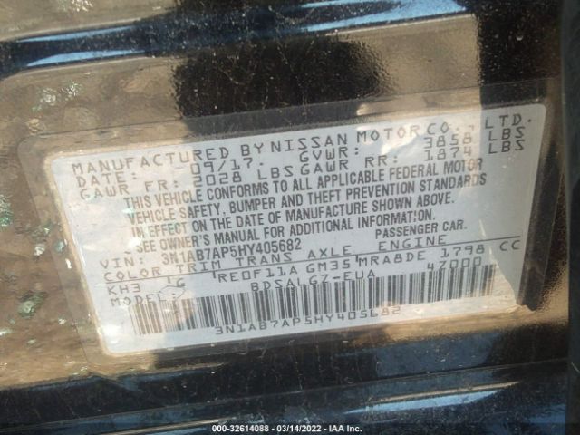 Photo 8 VIN: 3N1AB7AP5HY405682 - NISSAN SENTRA 